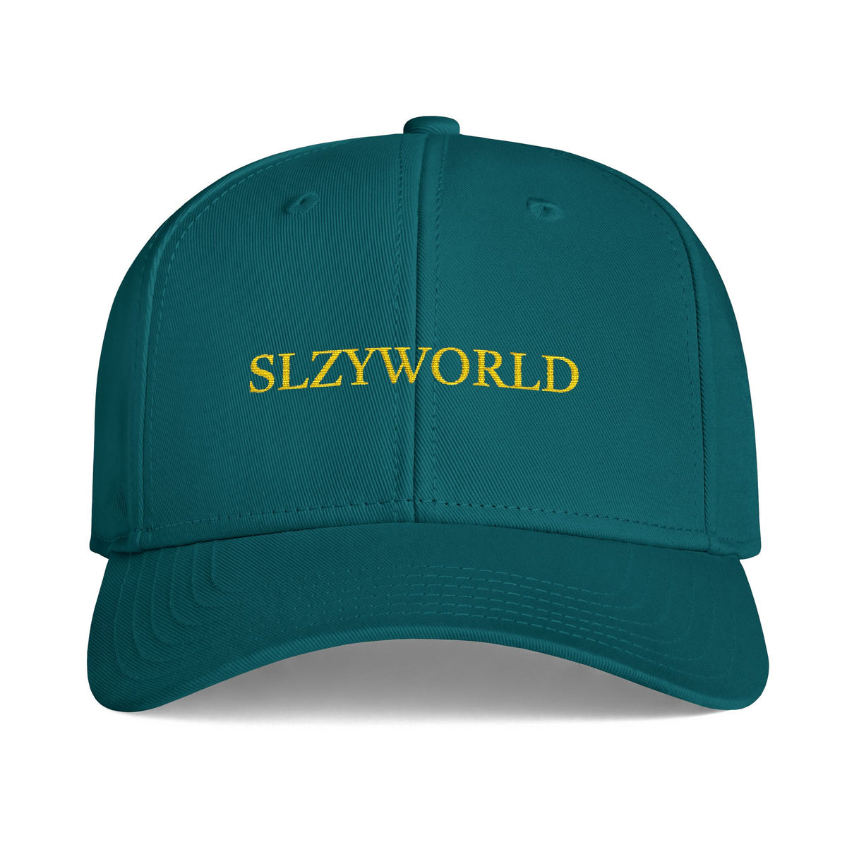 SLZYWORLD Embroidered Cap - Teal and Yellow